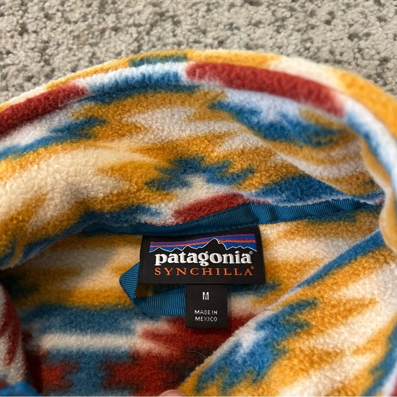 Patagonia Synchilla Aztec Print Fleece Full-Zip Vest Sise Medium - Picture 6 of 9